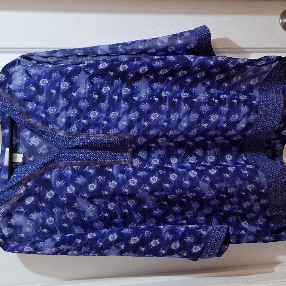 Chico's‎ blouse size 2 Large blue